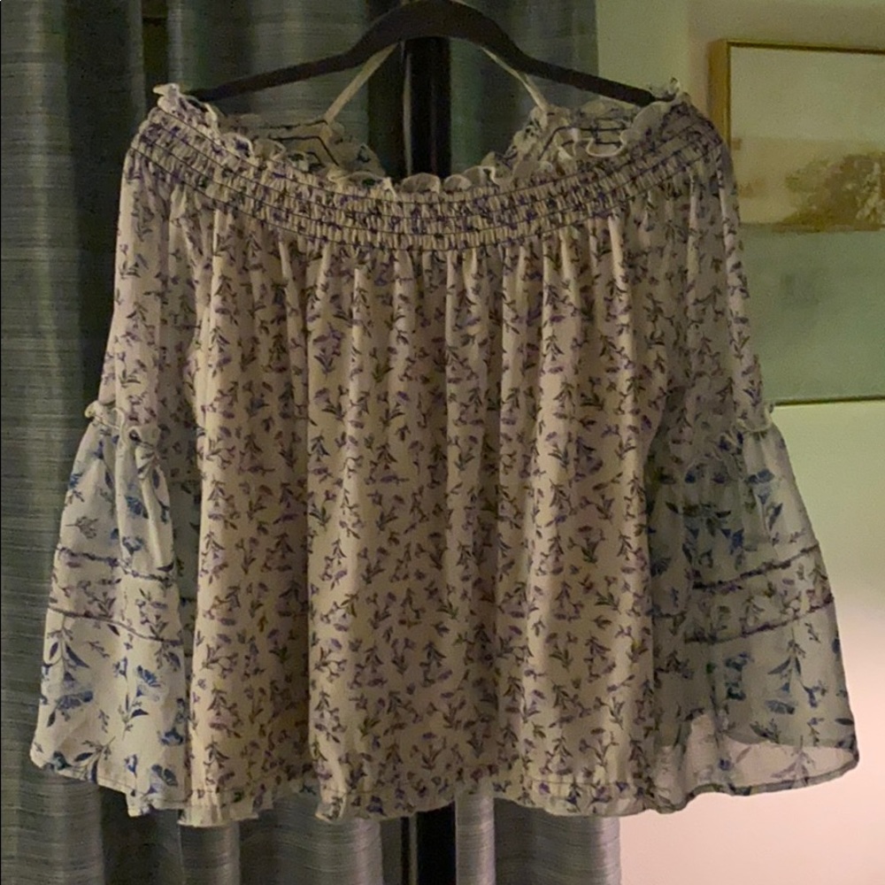 Free People Off-the-Shoulder Floral Blouse